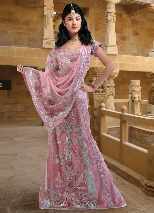 Cute-Pink-Lehenga-Saree