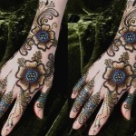 Glitter hand Mehndi latest designs