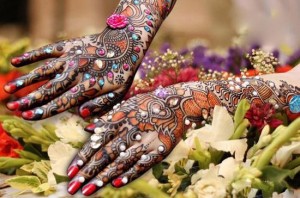 Latest Amazing Stone Studded Mehndi Designs