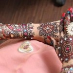 Stylish stone studded bridal mehndi design