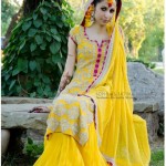 yellow bridal mehndi makeup
