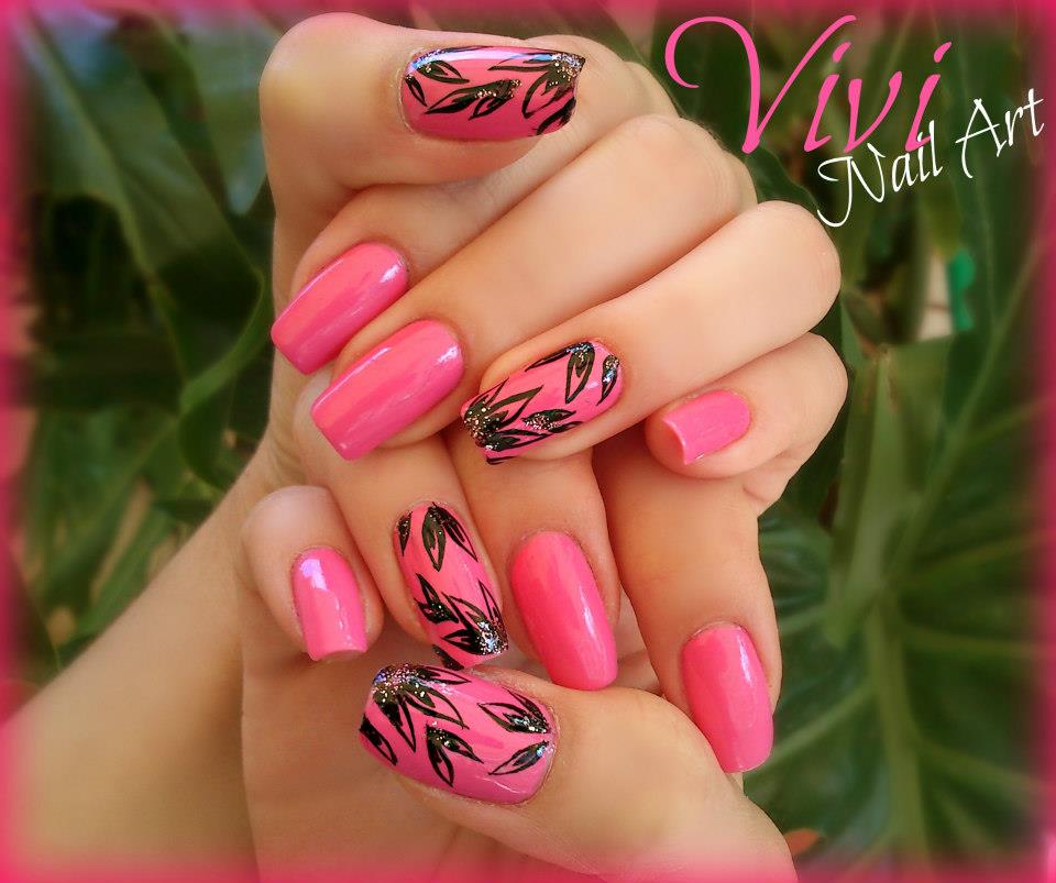 light pink nail art for girls