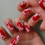 Red bridal nail art designs