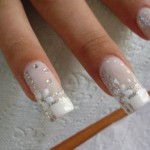 White nail art design