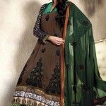 Anarkali frocks in green color