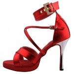 Bridal shoes in red color