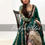 Embroidered green dress for weddings