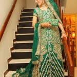 Emerald green bridal dress designs 2013