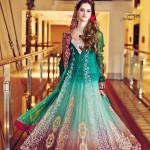 Emerald green bridal frocks