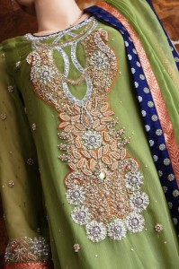 Green fancy party wear dress