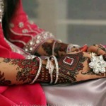 Red bridal mehndi design