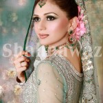 bridal makeup with green dress