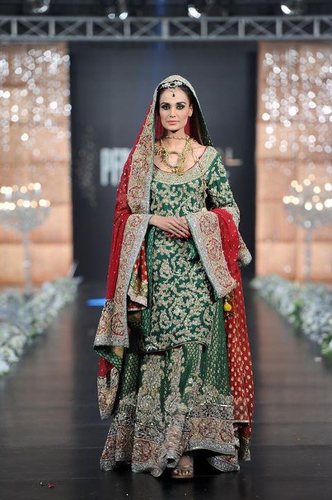 emerald green bridal lehnga 2013