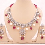 Pearl and diamond kundan jewelry