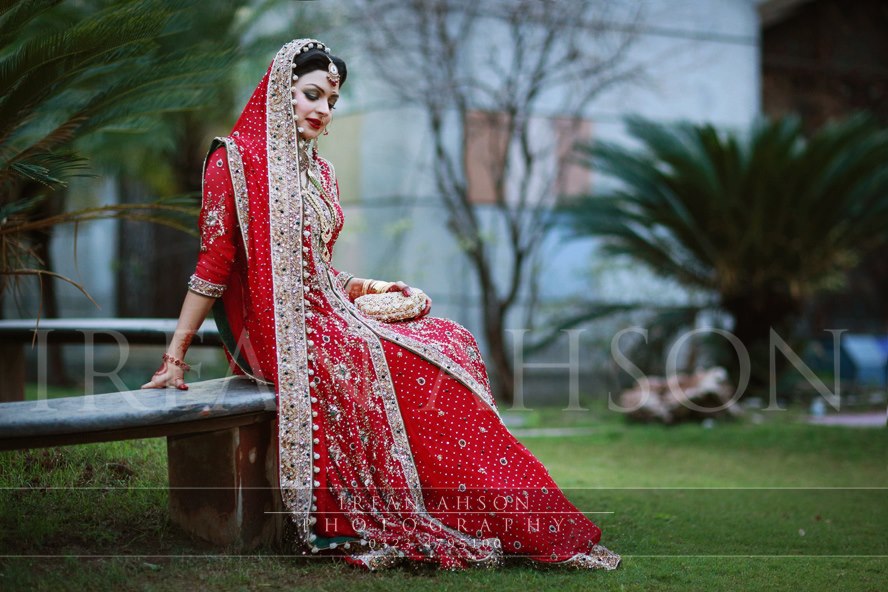 Bridal dresses in red color