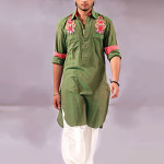 Designers kurtas in green color