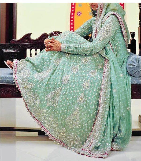 Pakistani bridal dress in maxi style