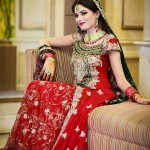 Red bridal dress in maxi style