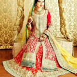 Bridal dresses in red color