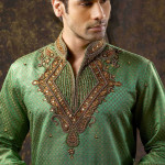 green indian kurta designs for groom