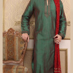 men kurta designs in green color