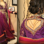 Stylish back embroidery dresses