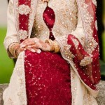 Bridal dresses in red color
