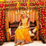 Bridal mehndi dress gown style