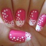 pink white nail art designs