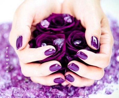 purple nail art designs simple