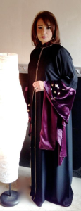 Dubai abaya design in black and purple color