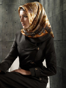 Fancy silk hijab designs