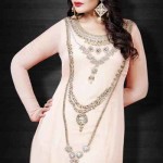 Pakistani formal dresses with stone work