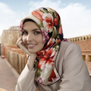 Printed silk hijab 2013