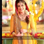 Angrakha style bridal mehndi dresses 2013