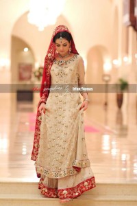 Bridal long shirt lehnga red color