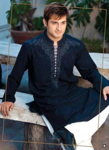 Black kurta style for Eid Pakistan