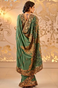 Embroidered indian bridal saree