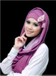 hijab style in radiant orchid 2014