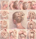 Braided updo hairstyle for long hairs