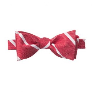 Linen red stripe bow ties for men 2014