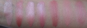 the Nude lipstick swatches by MAC