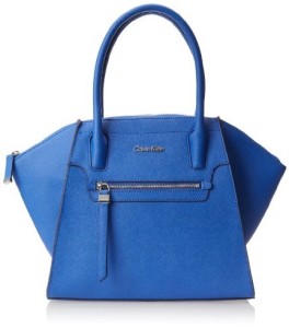 Calvin Klein Key Item Saffiano Satchel Top Handle Bag cornflower color