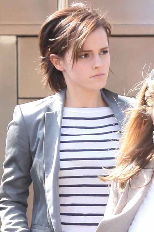 Emma Watson pixie hairstyles with bangs 2014