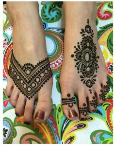 Mehndi designs for feet 2015